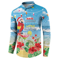 Hawaii Christmas Button Sweatshirt Funny Macaw Parrot Tropical Vibe LT05 - Polynesian Pride