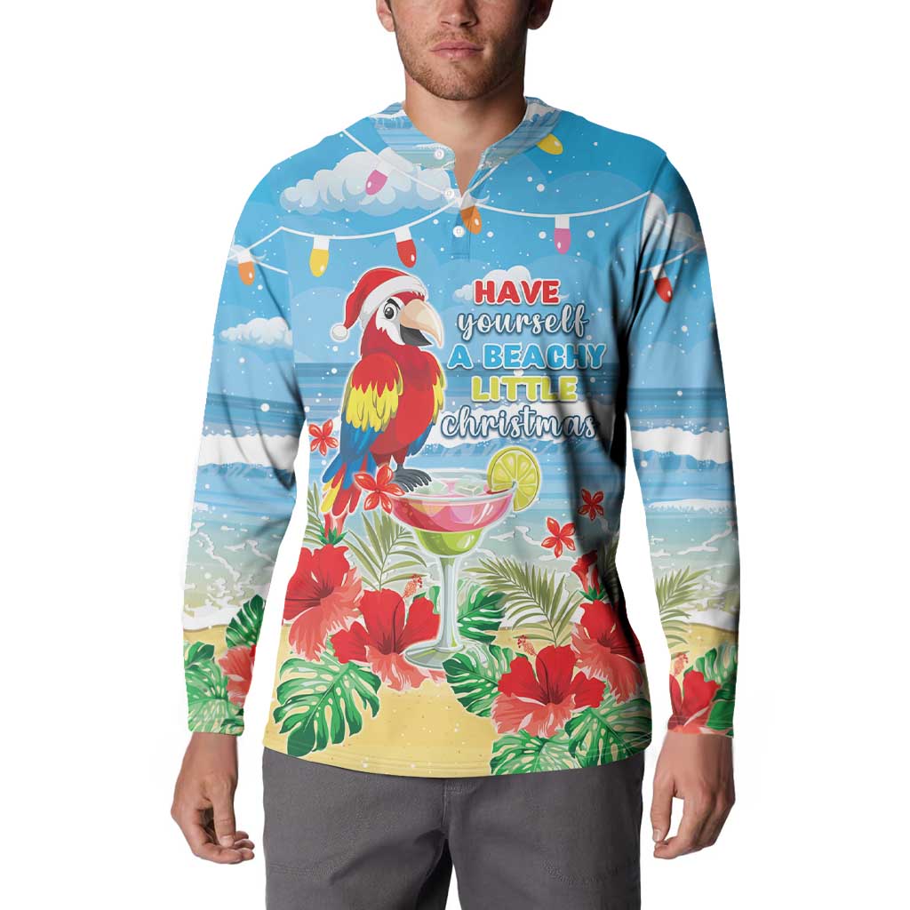 Hawaii Christmas Button Sweatshirt Funny Macaw Parrot Tropical Vibe LT05 - Polynesian Pride