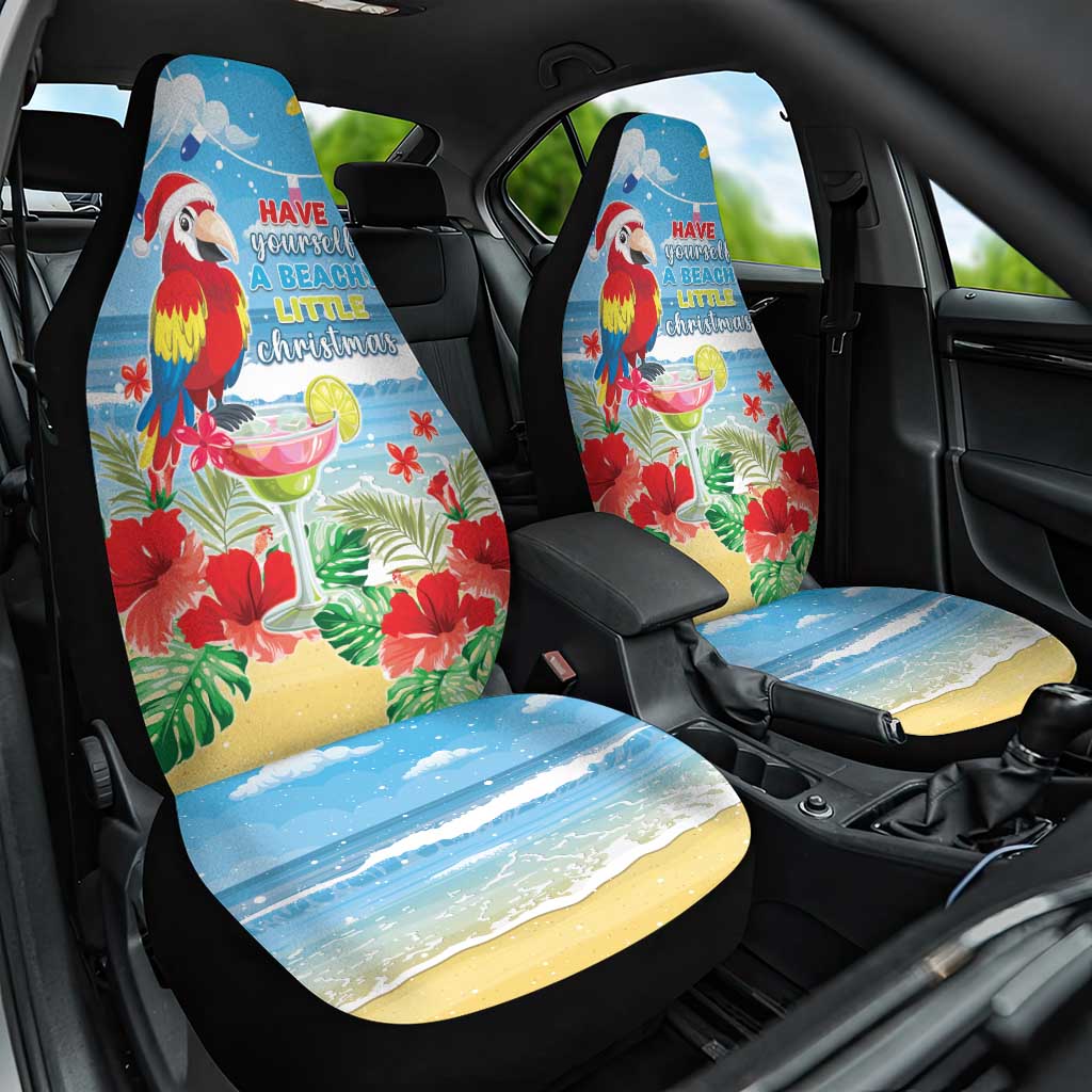 Hawaii Christmas Car Seat Cover Funny Macaw Parrot Tropical Vibe LT05 One Size Blue - Polynesian Pride