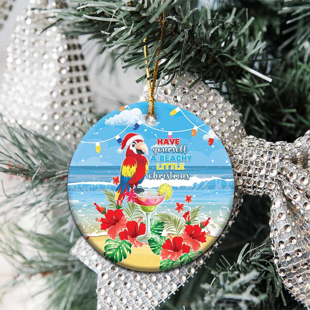 Hawaii Christmas Ceramic Ornament Funny Macaw Parrot Tropical Vibe LT05 - Polynesian Pride