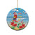 Hawaii Christmas Ceramic Ornament Funny Macaw Parrot Tropical Vibe