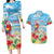 Hawaii Christmas Couples Matching Long Sleeve Bodycon Dress and Hawaiian Shirt Funny Macaw Parrot Tropical Vibe