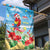 Hawaii Christmas Garden Flag Funny Macaw Parrot Tropical Vibe