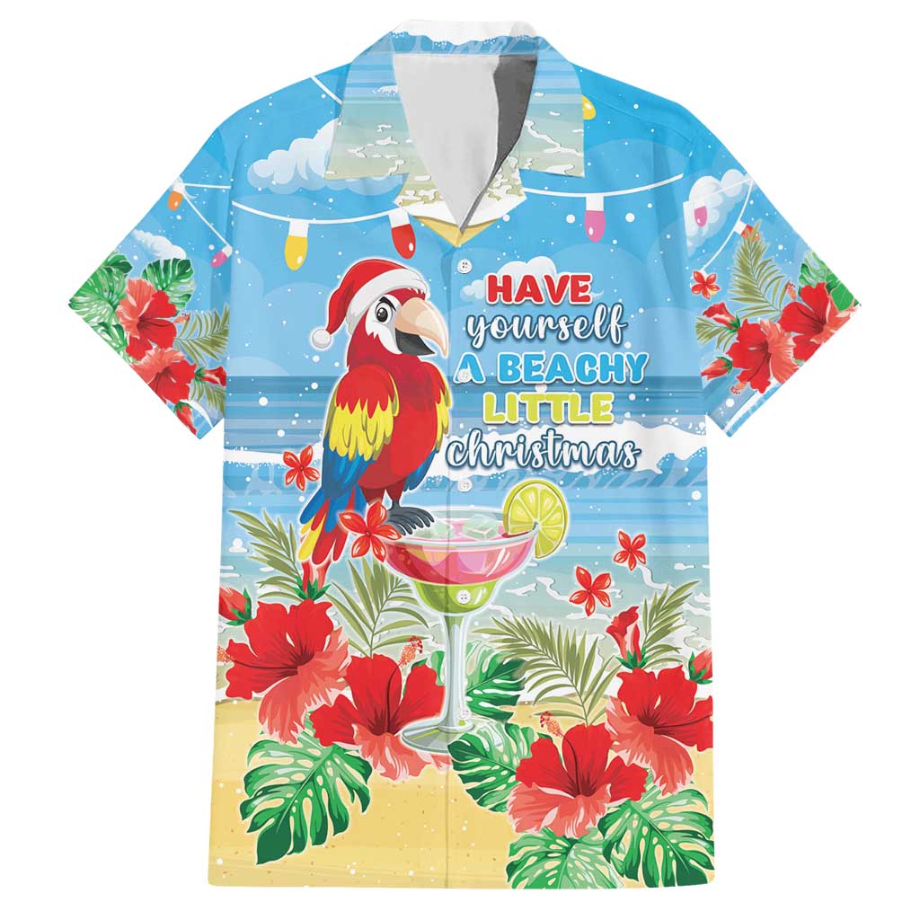 Hawaii Christmas Hawaiian Shirt Funny Macaw Parrot Tropical Vibe LT05 Blue - Polynesian Pride