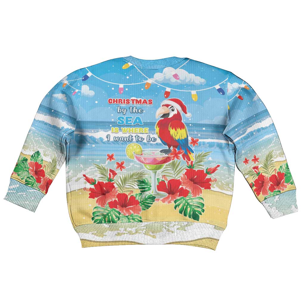 Hawaii Christmas Kid Ugly Christmas Sweater Funny Macaw Parrot Tropical Vibe LT05 - Polynesian Pride