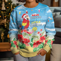 Hawaii Christmas Kid Ugly Christmas Sweater Funny Macaw Parrot Tropical Vibe LT05 - Polynesian Pride