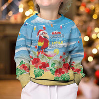 Hawaii Christmas Kid Ugly Christmas Sweater Funny Macaw Parrot Tropical Vibe LT05 - Polynesian Pride