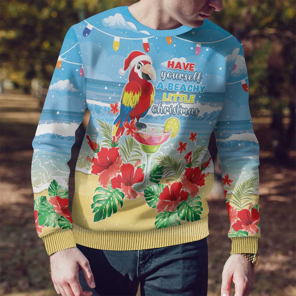 Hawaii Christmas Ugly Christmas Sweater Funny Macaw Parrot Tropical Vibe LT05 - Polynesian Pride