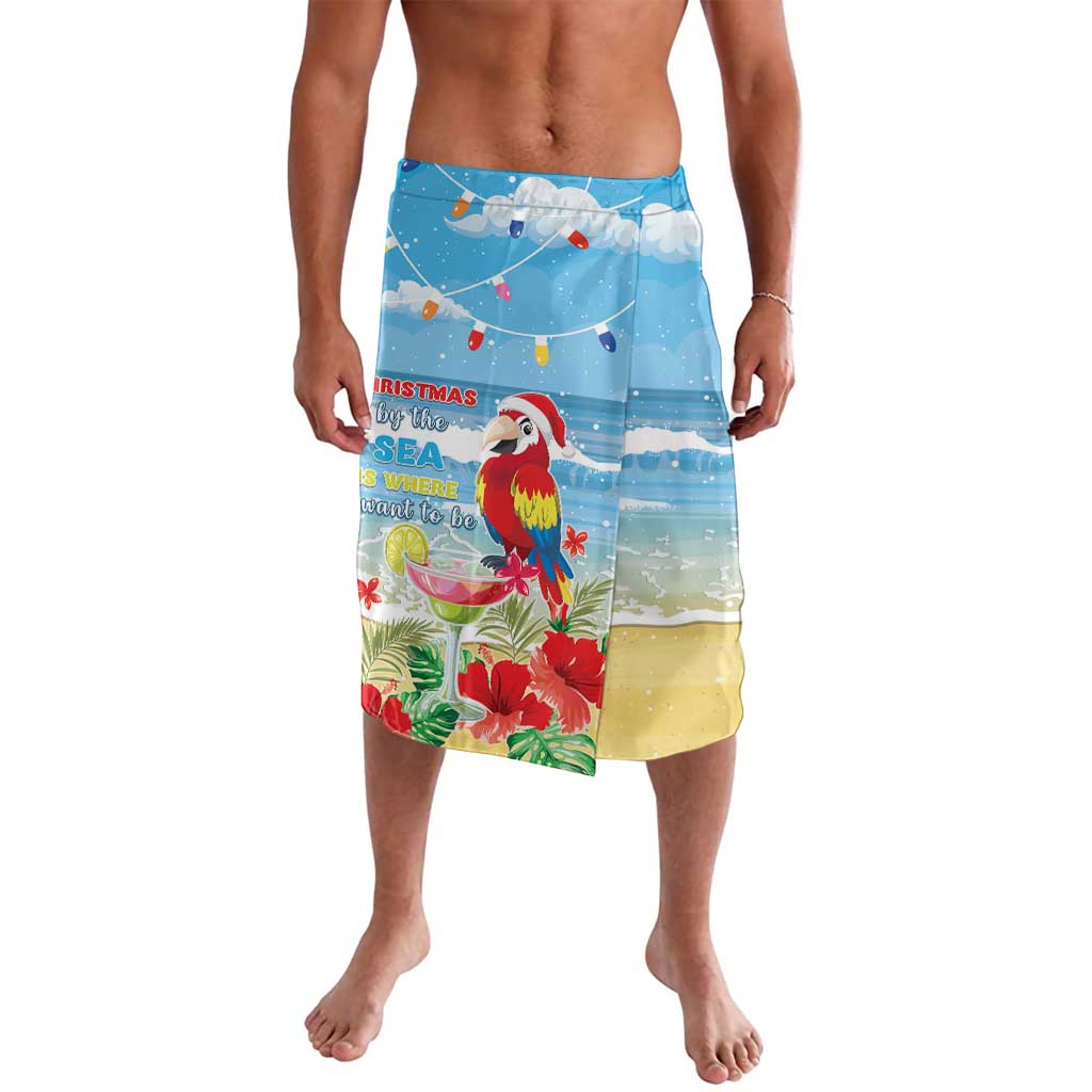 Hawaii Christmas Lavalava Funny Macaw Parrot Tropical Vibe LT05 Blue - Polynesian Pride