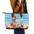 Hawaii Christmas Leather Tote Bag Funny Macaw Parrot Tropical Vibe