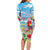 Hawaii Christmas Long Sleeve Bodycon Dress Funny Macaw Parrot Tropical Vibe