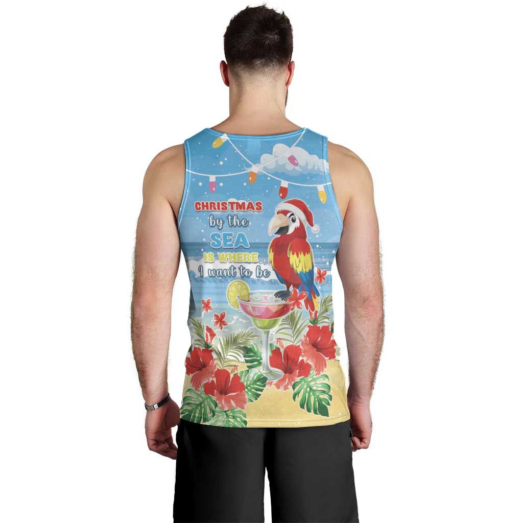 Hawaii Christmas Men Tank Top Funny Macaw Parrot Tropical Vibe LT05 - Polynesian Pride