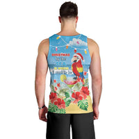 Hawaii Christmas Men Tank Top Funny Macaw Parrot Tropical Vibe LT05 - Polynesian Pride