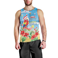 Hawaii Christmas Men Tank Top Funny Macaw Parrot Tropical Vibe LT05 - Polynesian Pride