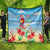 Hawaii Christmas Quilt Funny Macaw Parrot Tropical Vibe