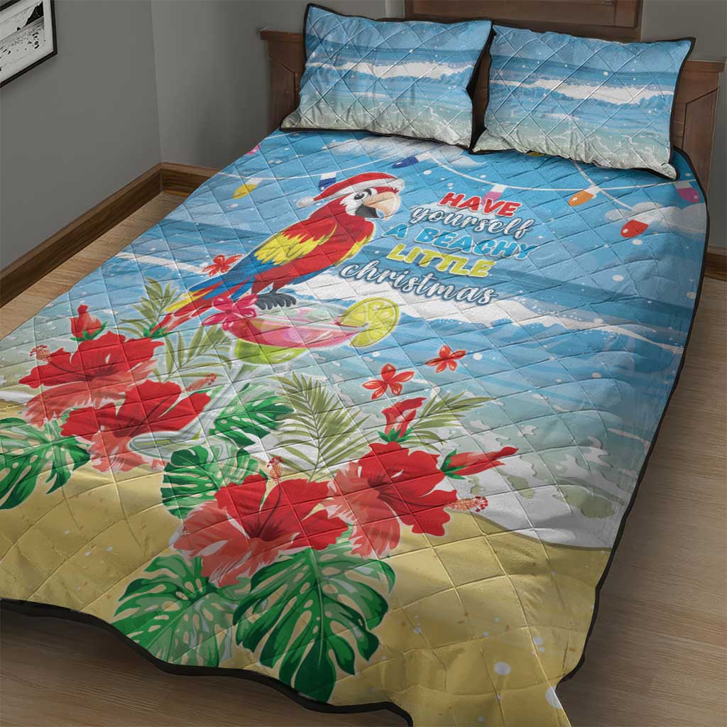 Hawaii Christmas Quilt Bed Set Funny Macaw Parrot Tropical Vibe LT05 - Polynesian Pride