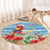 Hawaii Christmas Round Carpet Funny Macaw Parrot Tropical Vibe