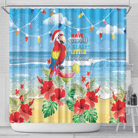 Hawaii Christmas Shower Curtain Funny Macaw Parrot Tropical Vibe LT05 - Polynesian Pride