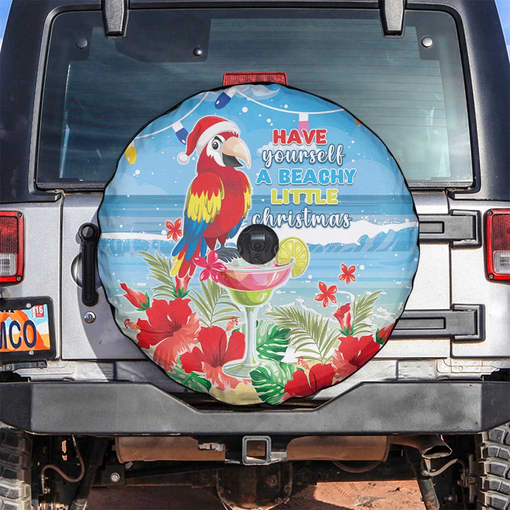 Hawaii Christmas Spare Tire Cover Funny Macaw Parrot Tropical Vibe LT05 Blue - Polynesian Pride