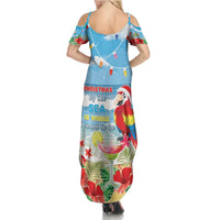 Hawaii Christmas Summer Maxi Dress Funny Macaw Parrot Tropical Vibe LT05 - Polynesian Pride