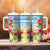 Hawaii Christmas Tumbler With Handle Funny Macaw Parrot Tropical Vibe