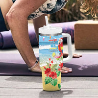 Hawaii Christmas Tumbler With Handle Funny Macaw Parrot Tropical Vibe LT05 - Polynesian Pride