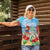 Hawaii Christmas Women Polo Shirt Funny Macaw Parrot Tropical Vibe