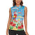 Hawaii Christmas Women Sleeveless Polo Shirt Funny Macaw Parrot Tropical Vibe