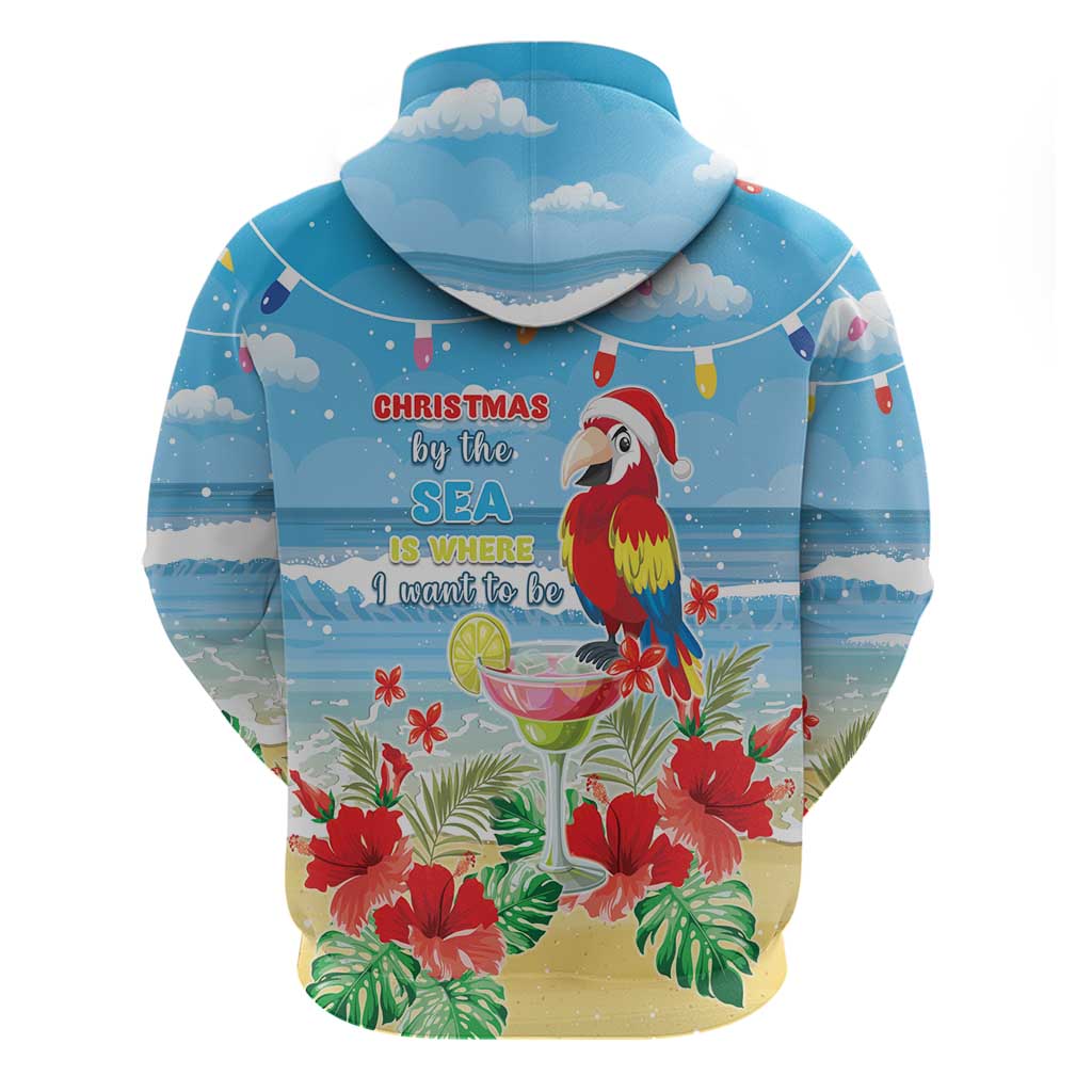 Hawaii Christmas Zip Hoodie Funny Macaw Parrot Tropical Vibe LT05 - Polynesian Pride