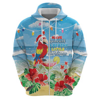Hawaii Christmas Zip Hoodie Funny Macaw Parrot Tropical Vibe LT05 - Polynesian Pride