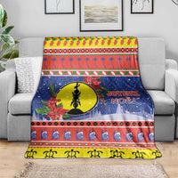 New Caledonia Christmas Blanket Kanaky Poinsettia Joyeux Noel LT05 - Polynesian Pride