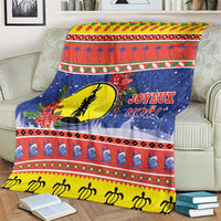 New Caledonia Christmas Blanket Kanaky Poinsettia Joyeux Noel LT05 - Polynesian Pride