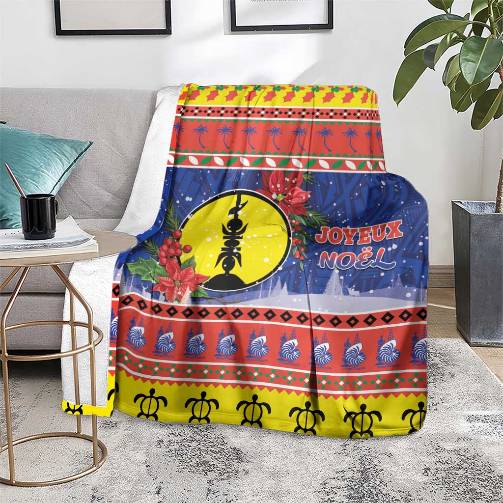 New Caledonia Christmas Blanket Kanaky Poinsettia Joyeux Noel LT05 - Polynesian Pride