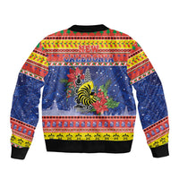 New Caledonia Christmas Bomber Jacket Kanaky Poinsettia Joyeux Noel LT05 - Polynesian Pride