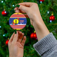 New Caledonia Christmas Ceramic Ornament Kanaky Poinsettia Joyeux Noel LT05 - Polynesian Pride