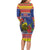 New Caledonia Christmas Long Sleeve Bodycon Dress Kanaky Poinsettia Joyeux Noel