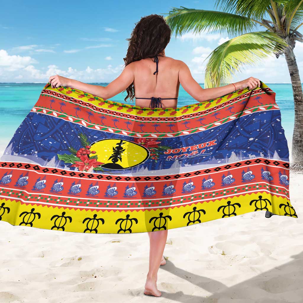 New Caledonia Christmas Sarong Kanaky Poinsettia Joyeux Noel LT05 - Polynesian Pride