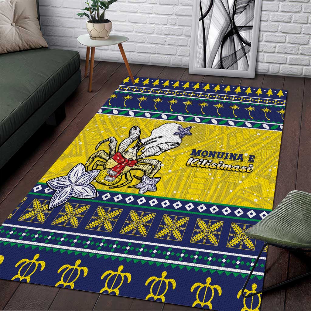 Niue The Rock Christmas Area Rug Niuean Crab Monuina E Kilisimasi LT05 Blue - Polynesian Pride