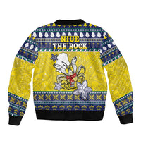 Niue The Rock Christmas Bomber Jacket Niuean Crab Monuina E Kilisimasi LT05 - Polynesian Pride