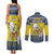 Niue The Rock Christmas Couples Matching Tank Maxi Dress and Long Sleeve Button Shirt Niuean Crab Monuina E Kilisimasi