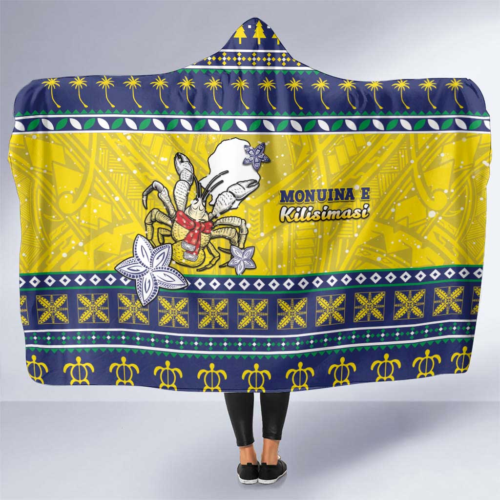 Niue The Rock Christmas Hooded Blanket Niuean Crab Monuina E Kilisimasi LT05 One Size Blue - Polynesian Pride