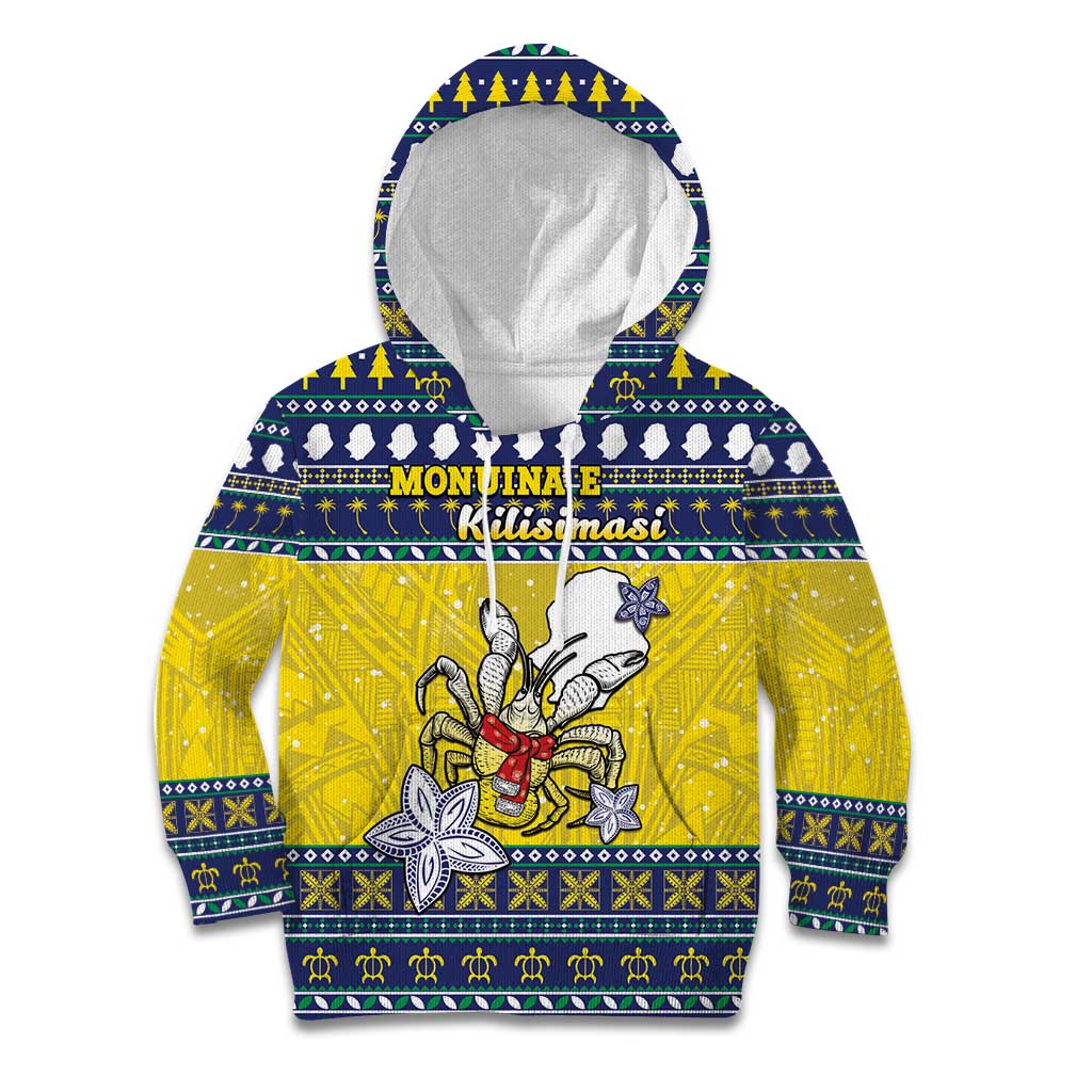 Niue The Rock Christmas Kid Hoodie Niuean Crab Monuina E Kilisimasi LT05 Hoodie Blue - Polynesian Pride