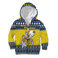 Niue The Rock Christmas Kid Hoodie Niuean Crab Monuina E Kilisimasi LT05 Zip Hoodie Blue - Polynesian Pride