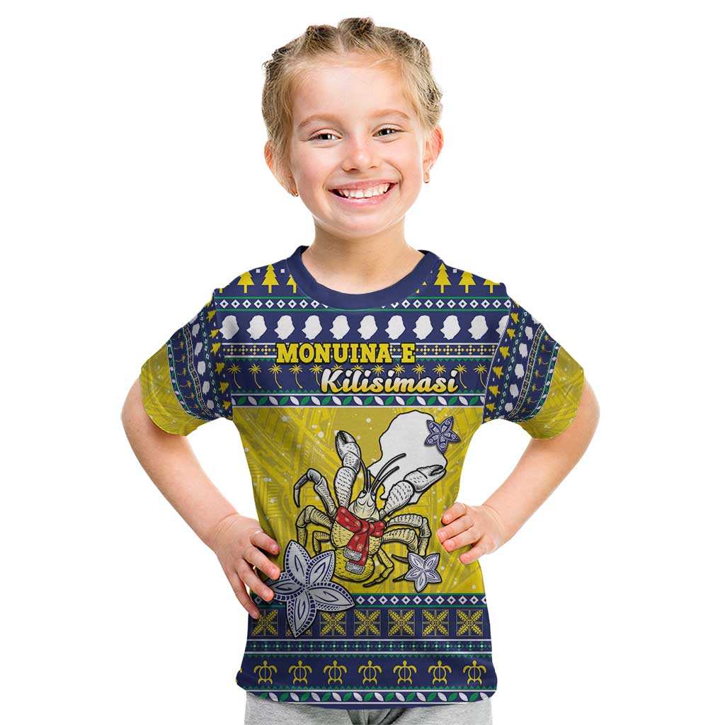 Niue The Rock Christmas Kid T Shirt Niuean Crab Monuina E Kilisimasi LT05 Blue - Polynesian Pride
