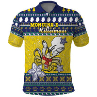 Niue The Rock Christmas Polo Shirt Niuean Crab Monuina E Kilisimasi LT05 Blue - Polynesian Pride