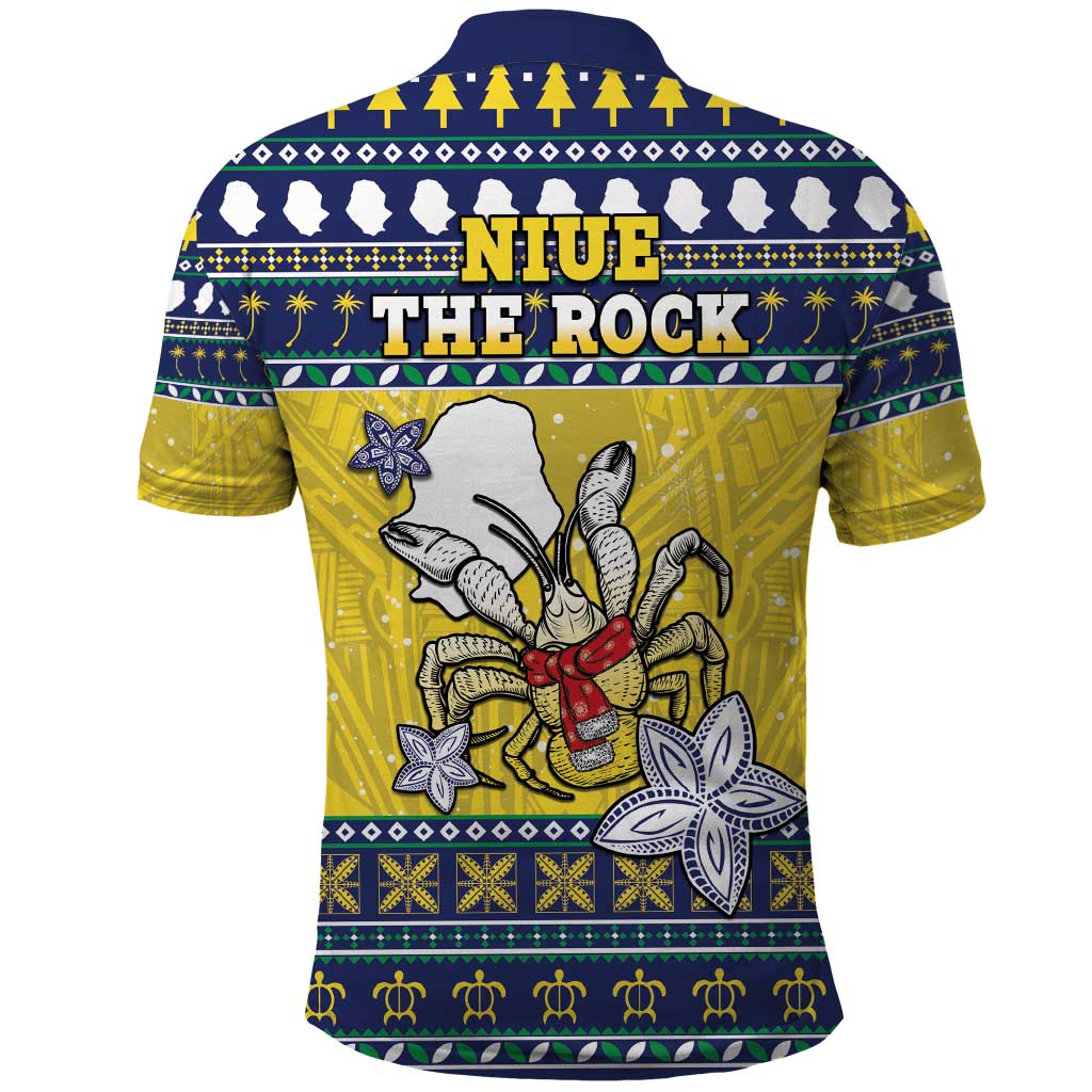 Niue The Rock Christmas Polo Shirt Niuean Crab Monuina E Kilisimasi LT05 - Polynesian Pride