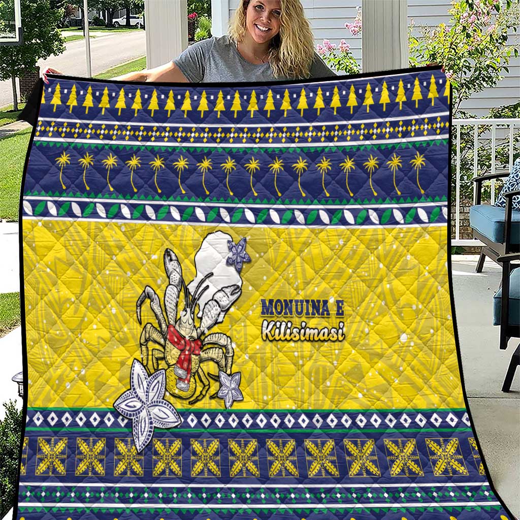 Niue The Rock Christmas Quilt Niuean Crab Monuina E Kilisimasi LT05 Blue - Polynesian Pride