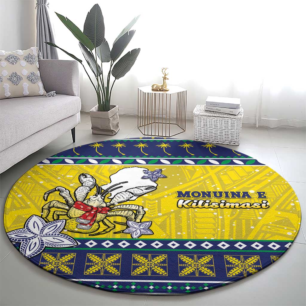 Niue The Rock Christmas Round Carpet Niuean Crab Monuina E Kilisimasi LT05 - Polynesian Pride
