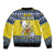 Niue The Rock Christmas Sleeve Zip Bomber Jacket Niuean Crab Monuina E Kilisimasi