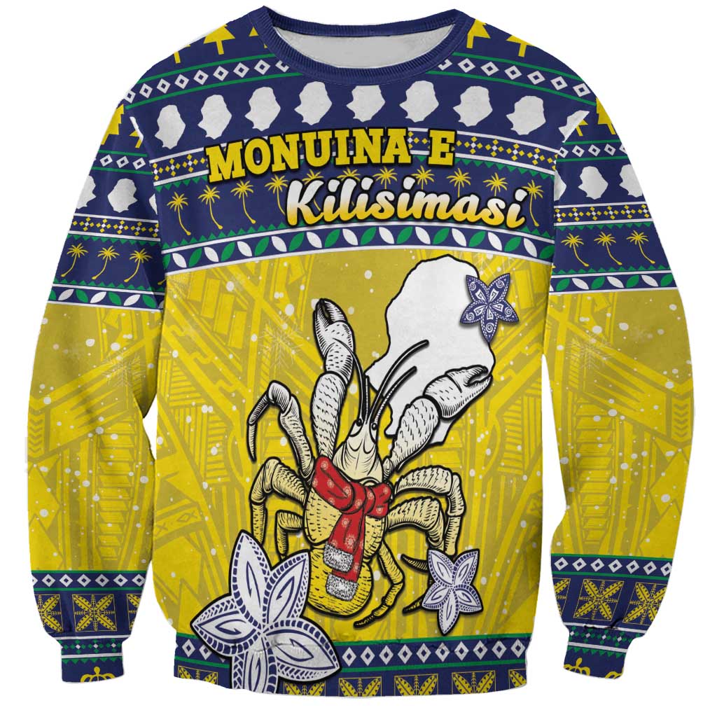 Niue The Rock Christmas Sweatshirt Niuean Crab Monuina E Kilisimasi LT05 Unisex Blue - Polynesian Pride